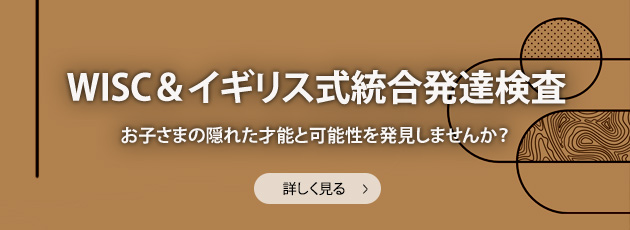 WISC＆イギリス式統合発達検査 お⼦さまの隠れた才能と可能性を発⾒しませんか？